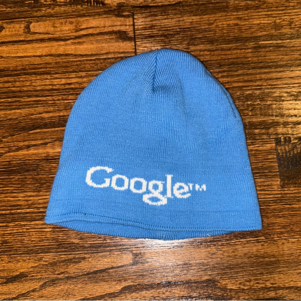 Vintage Blue Lightweight Knit Google Logo Beanie